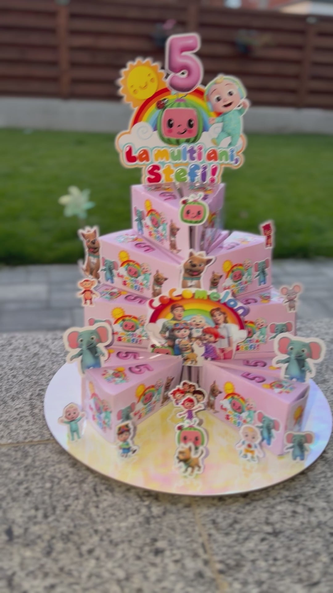 Cocomelon tort felii de carton premium set 5 cutii cu imagini incluse(citiți descrierea)